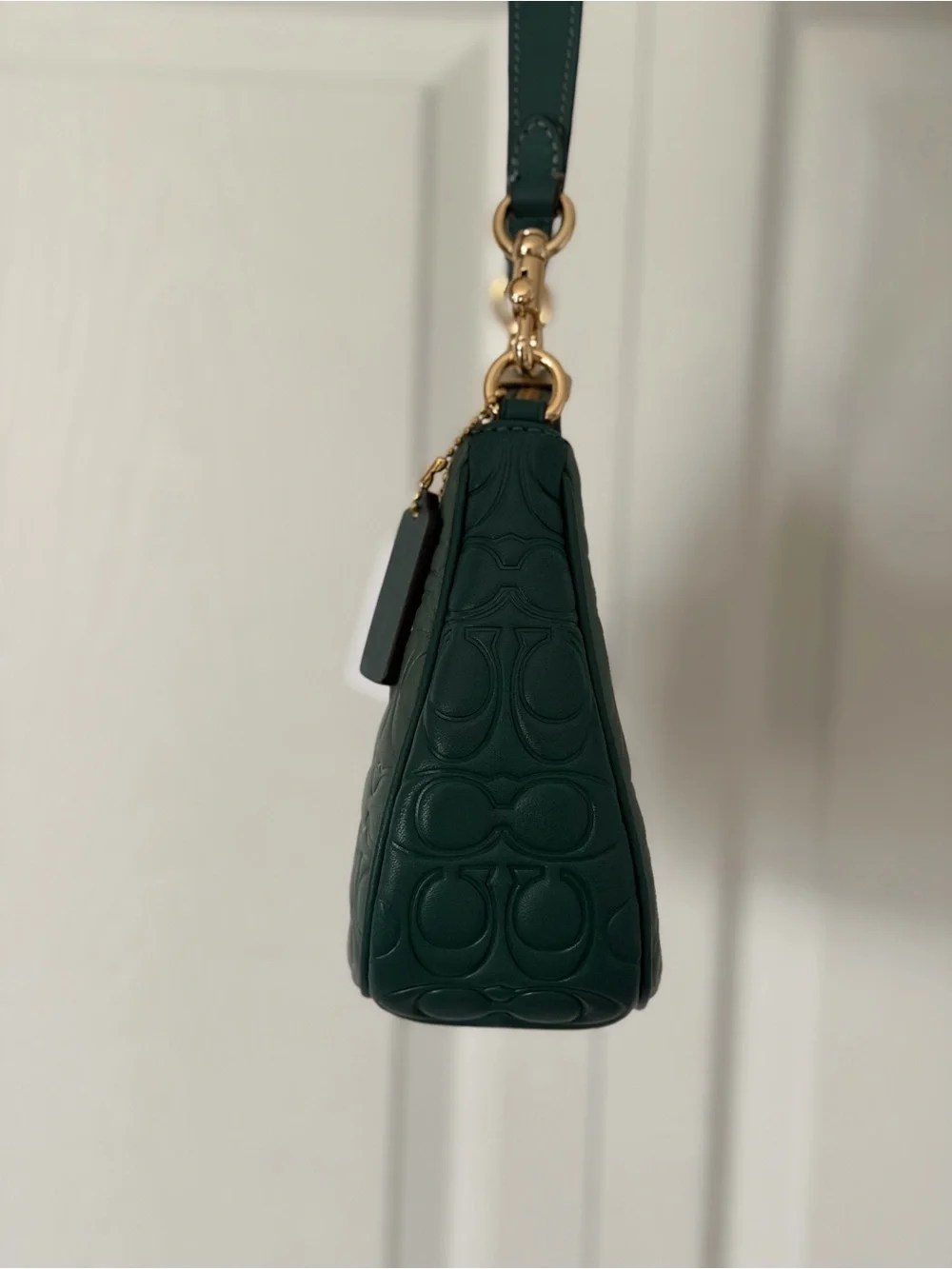 Coach Teri Shoulder Bag Sage & Dark Turquoise (CY674) Blocked Signature Leather